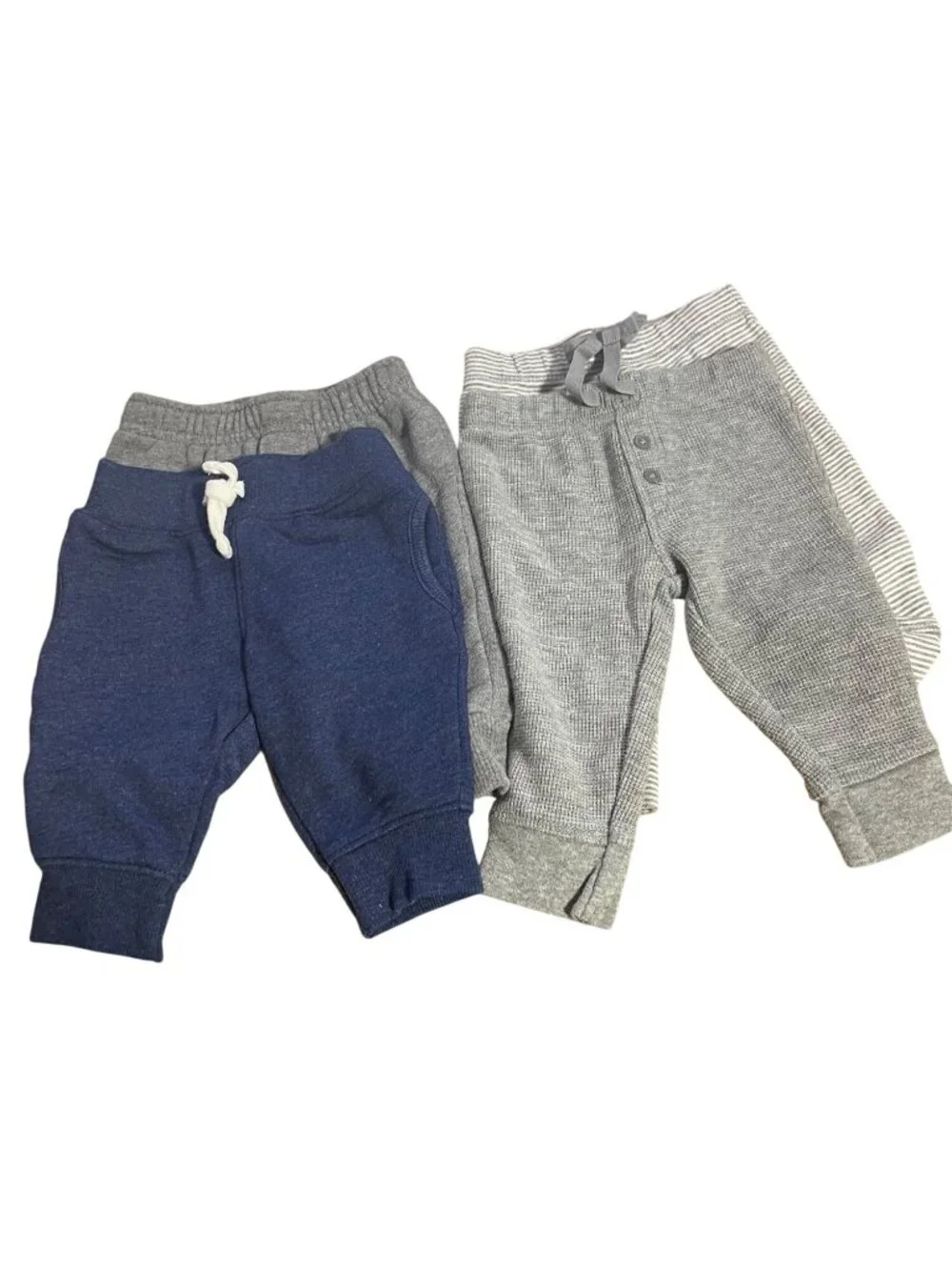 Carters Baby Pants Bundle 4-Pack 3M Cotton Blend Blue & Gray Joggers & Leggings